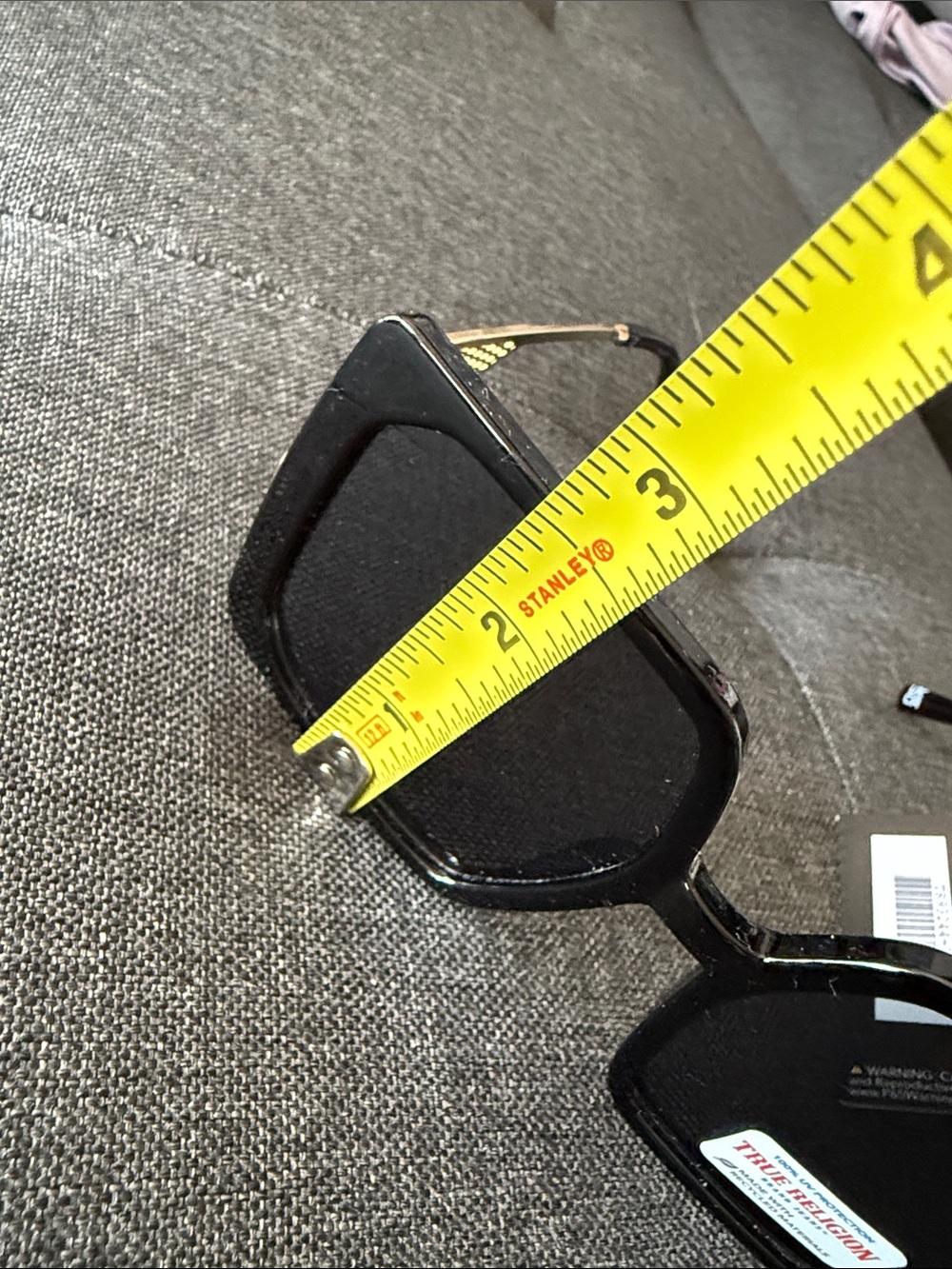 True Religion Oversized Black Square Sunglasses - Picture 7 of 7